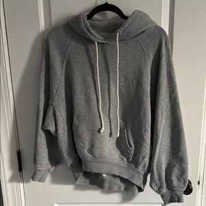Gray Hoodie with Drawstrings
